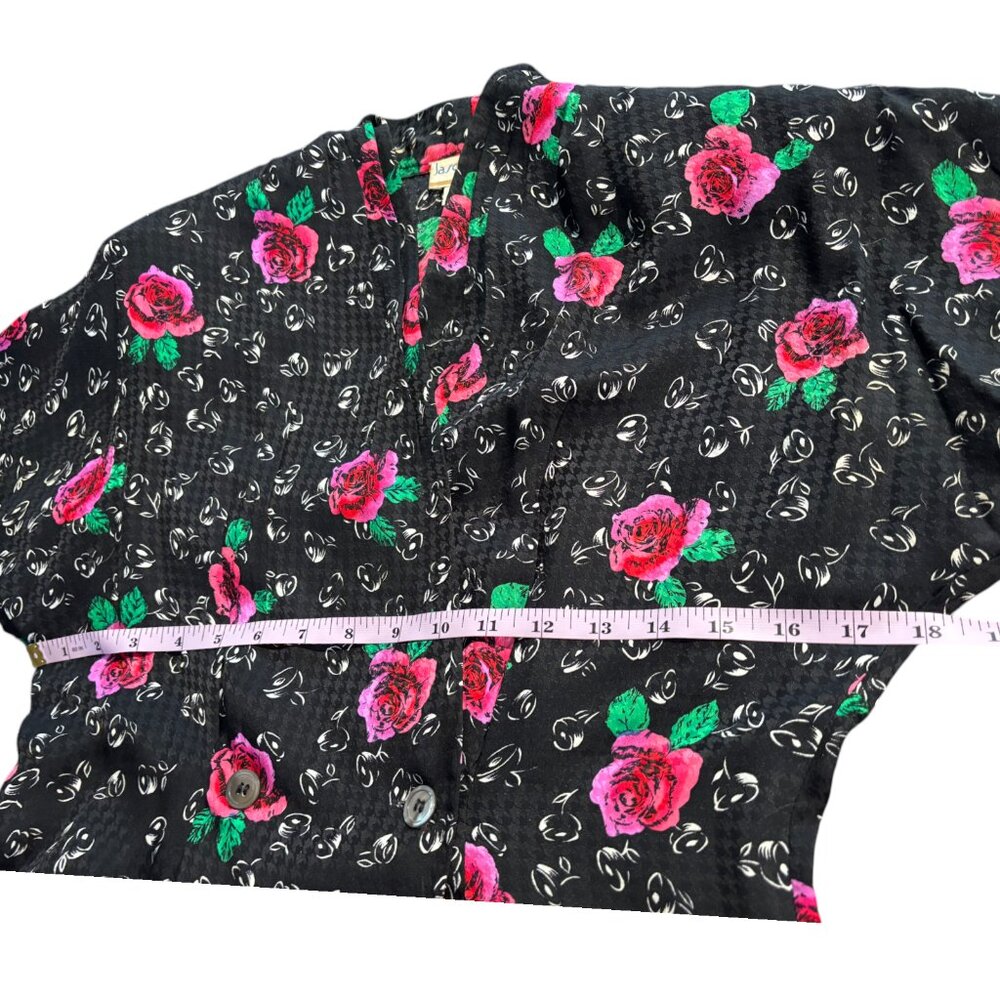 Jason Prescott Petite Silk Skirt‎ Set sz 8P Floral Asian 80s 2-Piece Vintage - Picture 8 of 11